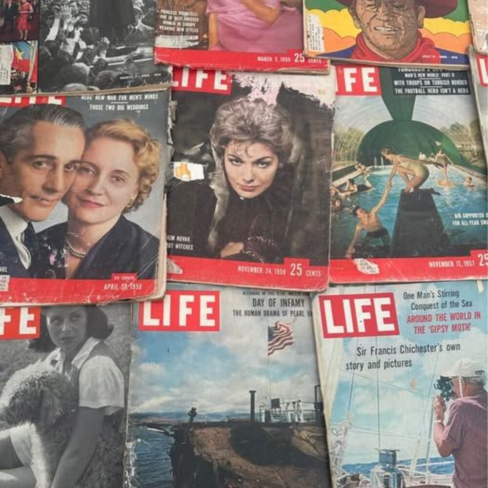 Lot of 44 Vintage Collectible Life Magazines- 1930’s - 70’s Bardot, Connery, Ken